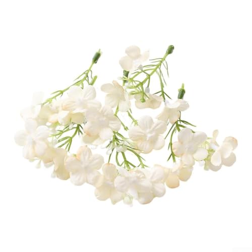 DIY Künstliche Hortensien Seidenblumen für Hochzeiten und Haarschmuck, kleiner 8 cm Blumenstrauß für Blumenhandwerk und Arrangements (hellgelb) von AugustknowU