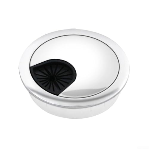 Drahtlochabdeckungen aus Zinklegierung, Metall-Kabeldurchführungen für effizientes Drahtmanagement auf Bürotischen (glänzend), 2 Stück von AugustknowU