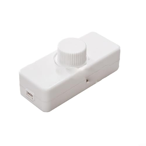 Einstellbare Helligkeit 220240V Inline-Dimmschalter mit Drehknopf für Augenschutz und Energieeinsparung (weiß) von AugustknowU