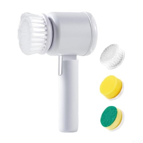 Elektrische Spülbürste mit wasserdichtem ABS-Material und wiederaufladbarem Akku für Küchentopf und Geschirrreinigung mit automatischer Funktion (weiß) von AugustknowU