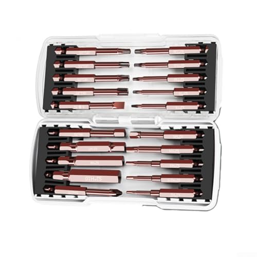 Elektrisches Schraubendreher-Bit-Set mit magnetischen Spitzen, legierter Stahl, Sechskantschaft, 65/100 mm Länge, 10 oder 20 Stück für mehrere Befestigungselemente (20 Stück, 65 mm) von AugustknowU