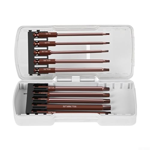 Elektrisches Schraubendreher-Bit-Set mit magnetischen Spitzen, legierter Stahl, Sechskantschaft, 65/100 mm Länge, 10 oder 20 Stück für mehrere Befestigungselemente (Sterntyp 100 mm) von AugustknowU