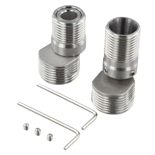 Flexibler Wasserdurchfluss, 2 Stück, Duscharmatur-Adapter mit verstellbaren und drehbaren Funktionen für verbesserte Benutzerfreundlichkeit (304 kurzes Teleskop) von AugustknowU