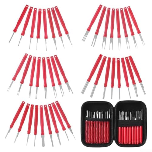 Flexibles und 41-teiliges Kfz-Terminal-Auswerfer-Werkzeug-Set in Koffer (rot) von AugustknowU