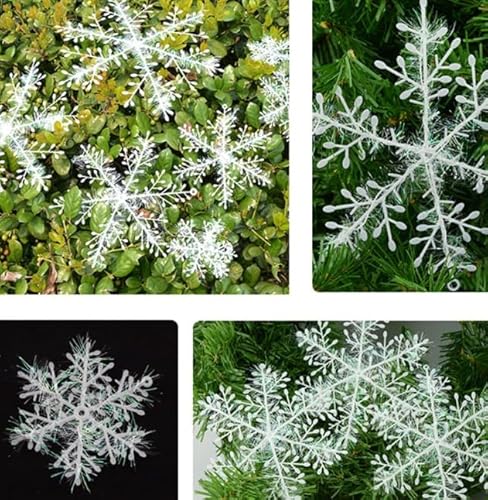 Für Weihnachten Schneeflocken Deko Set für Bäume und Winterveranstaltungen, 45 leichte Kunststoffornamente perfekt für festliche Atmosphäre von AugustknowU