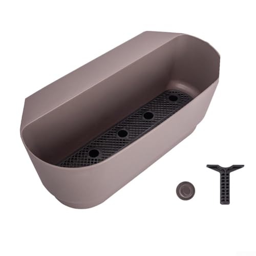 Funktionaler hängender Blumentopf für Balkongeländer aus Kunststoff mit modernem Design zur Verbesserung der Gartenästhetik und Optimierung der Raumnutzung (Curry-Farbe) von AugustknowU