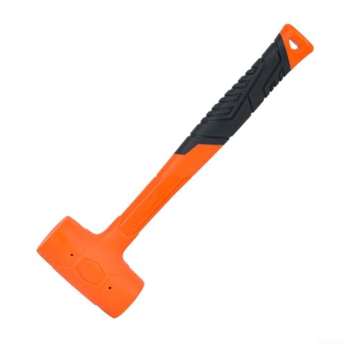 Gummihammer mit Stahlschusskern, funkenbeständig und nicht rückprallend, geformte PVC-Gummikonstruktion mit rutschfestem kariertem Griff für sichere und effiziente Nutzung (0,2 kg) von AugustknowU