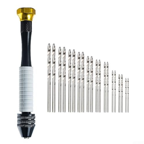 Handbohrer mit 20 Spiral-Bits 0 8 3 0 mm für detailliertes Bohren aus weichem Material in Harz, Holz und Kunststoff mit ergonomischem, rutschfestem Griff Handbohrer mit 20 Spiral-Bits 0 8 3 0 mm für detailliertes Bohren aus weichem Material in Harz, Holz und Kunststoff mit ergonomischem, rutschfestem Griff von AugustknowU