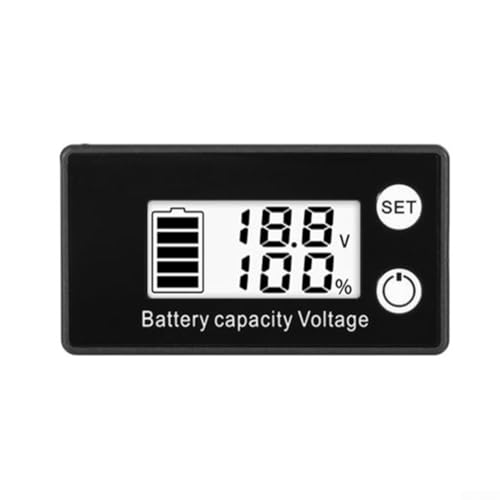 KFZ-Voltmeter DC7 68V mit Batteriekapazitätsanzeige und Anschluss für Säure- und Lithium-Ionen-Batterien (weiß) von AugustknowU