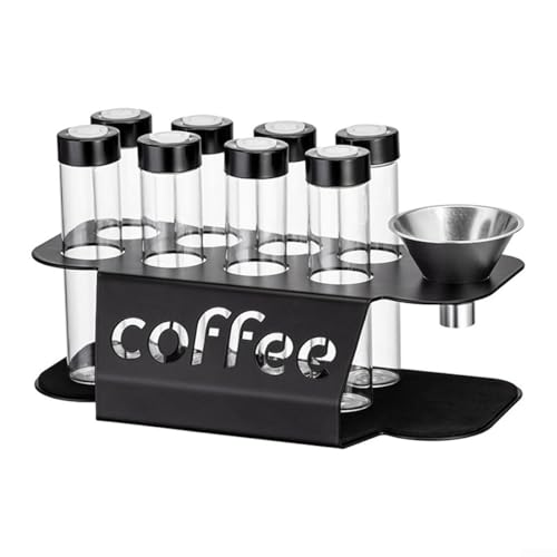 Kaffeehalter aus Metall mit Glasröhren und Trichter für Kaffeebohnenfrische und einfaches Nachfüllen von AugustknowU