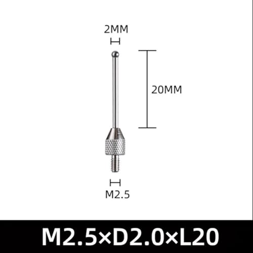 Mikrometer-Sonden-Verlängerungsstange mit M2-5-Gewinde für Präzisionsmesswerkzeuge (M2,5 x T 2 x L20) von AugustknowU