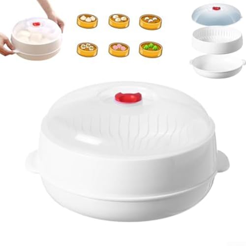 Mikrowellen-Gemüse-Dampfgarer mit transparentem Deckel und kontrollierter Dampfabgabe für gesundes Kochen in der Mikrowelle (einzelne Verdickung) von AugustknowU