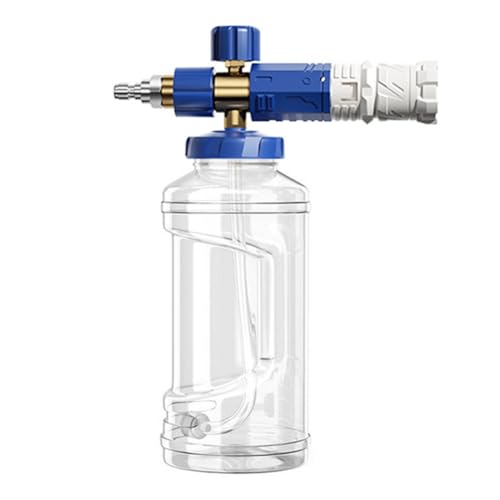 Multifunktionaler Hochdruck-Schaum-Spray, 1 l Topf für Autowäsche, einstellbare Schaum- und Wassereinstellungen (blau-weiß) von AugustknowU