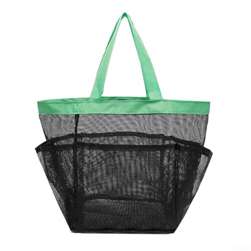Netz-Dusch-Organizer-Tasche mit mehreren Fächern für Badezimmer und Reisen, tragbarer, leichter Netz-Bade-Organizer, schnell trocknend und leicht zu reinigen (grün) von AugustknowU