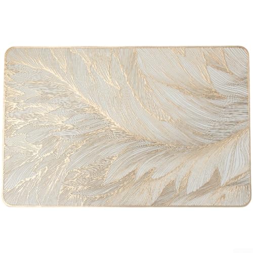 Ölbeständige und wasserdichte isolierte Essmatten, hergestellt aus PVC, für den Einsatz in Hotels, Restaurants und zu Hause (Gold) von AugustknowU