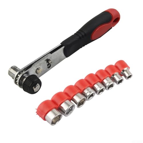 Ratschenschlüssel Power Nut Driver Adapter mit 14 oder 8 Metallnüssen 1/4 Zoll Antrieb Steckschlüssel Werkzeug für 6 35 mm Stecknüsse (B) von AugustknowU