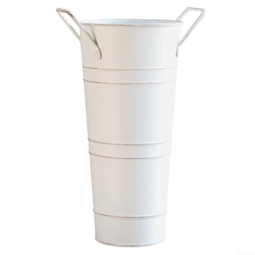 Regenschirmhalter für den Eingangsbereich, runder Metallständer aus verzinktem Eisen für Regenschirme und Stockaufbewahrung in kleinen Räumen (weiß) von AugustknowU