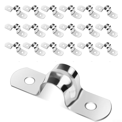 Robuste Edelstahl-Rohrschellen für Wasserrohre und Kabel, Rostschutz und U-förmiges Design für Stabilität (10 mm, 20 Stück) von AugustknowU