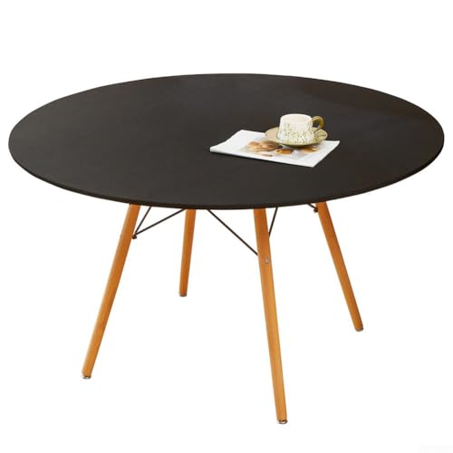 Runde Tischdecke mit elastischem Stretch und wendbarem wasserdichtem Stoff, schmutzabweisend und pflegeleicht, für den Innen- und Außenbereich (70 cm) von AugustknowU