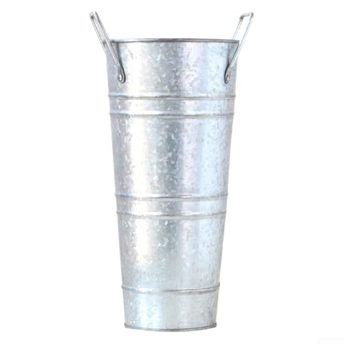 Runder Schirmständer für den Eingangsbereich, aus verzinktem Eisen, Halterung für Regenschirme und Stöcke, platzsparendes Design (Edelstahl) von AugustknowU