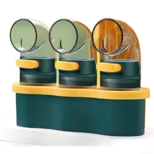 Salz- und Pfefferstreuer zum Kochen und Grillen mit nachfüllbarem Design und präziser Dosierung für Gewürze (2 Stück (3 Stück (mit Boden)) von AugustknowU