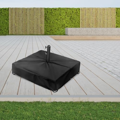 Schirmständer für den Außenbereich mit strapazierfähigem 600D-Oxford-Tuch, Reißverschluss für einfachen Zugriff, elastische Ecken halten die Abdeckung sicher bei Wind (53 x 53 x 13 cm) von AugustknowU