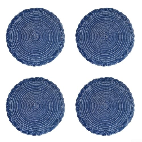 Schützen Sie Küchen- und Essflächen mit einem Set von 4 hitzebeständigen Untersetzern, mit einem runden Design und strukturierter Oberfläche für zusätzlichen Stil (blau) von AugustknowU