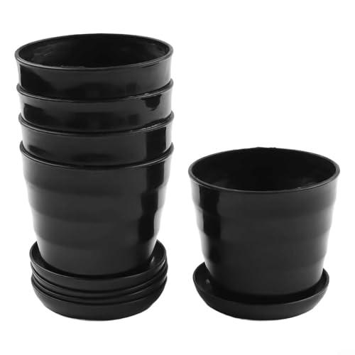 Set mit 5 Mini-Blumentöpfen aus Kunststoff für Sukkulenten, mit Drainagelöchern für gesundes Pflanzenwachstum von AugustknowU