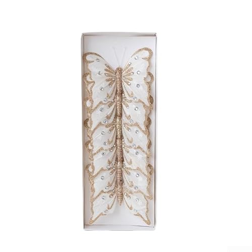 Set mit 6 Weihnachtsdekorations-Ornamenten für Baum und Feiertagstisch, Zubehör für festliche Atmosphäre (goldfarben) von AugustknowU