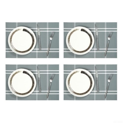 Set mit vier isolierten Essmatten mit wasserdichter, hitzebeständiger und rutschfester Unterseite, geeignet zum Schutz von Tischen während Mahlzeiten und Partys (blau) von AugustknowU