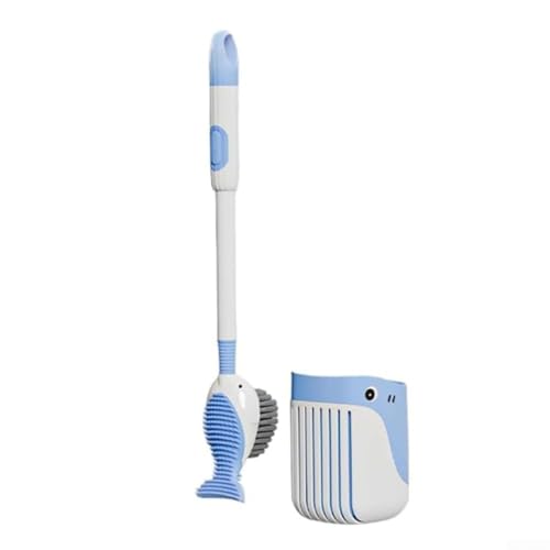 Silikon-WC-Bürsten-Set mit Wandhalterung und Bodenplatzierungsoptionen mit QuickDry Halter für effiziente Reinigung (blau) von AugustknowU
