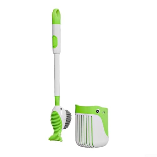 Silikon-WC-Bürsten-Set mit Wandhalterung und Bodenplatzierungsoptionen mit QuickDry Halter für effiziente Reinigung (grün) von AugustknowU
