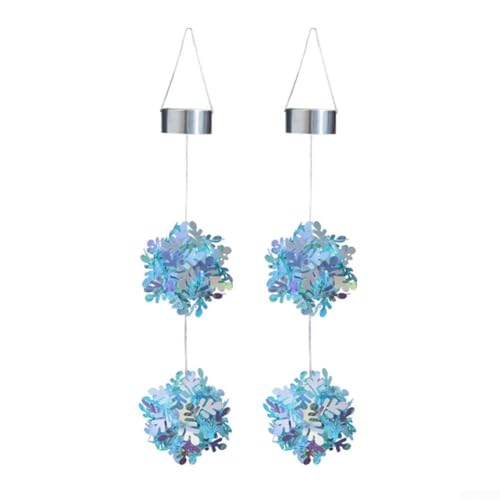 Solar-Hängekugeln für Innenhof- und Gartenbeleuchtung, IP65 wasserdicht, aus PP-Material, mit automatischer Nachtbeleuchtung (blau) von AugustknowU