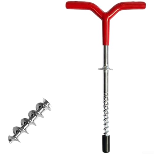 Stabile Metall-Eispfähle mit Spiralbohrer-Design für sichere Zelt- und Angelrutenunterstützung auf Eisoberflächen, Gummigriff für bequemen Halt und Installation bei kaltem Wetter (C) von AugustknowU
