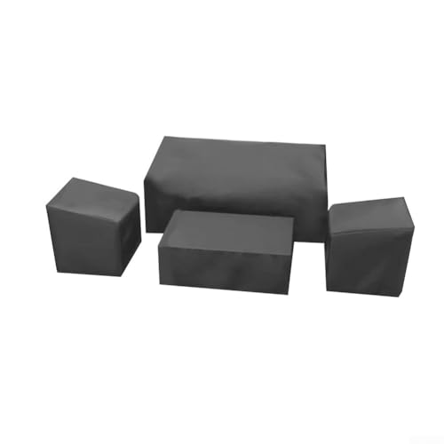 Strapazierfähige 4-teilige Möbelabdeckung für den Außenbereich für Sofa, Sessel und Couchtisch mit winddichtem Design von AugustknowU