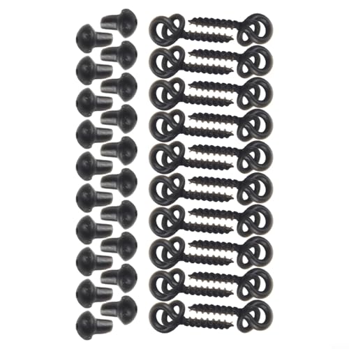 Tackle Box Essential Köderschrauben mit O-Ringen und ergänzenden Hakenstoppern (schwarz), 20 Stück von AugustknowU
