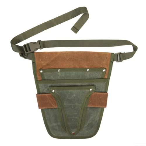 Tragbare Garten-Werkzeug-Aufbewahrungstasche mit 8 verschiedenen Größen und umwandelbaren Gurten für Rucksack, Schultertasche und Handtrage (grün und braun) von AugustknowU