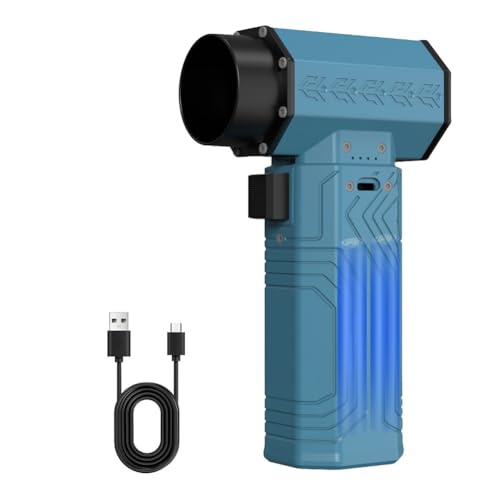 Tragbarer Ventilator zur Staubentfernung mit max. 700 g Schub, stufenloser Geschwindigkeitseinstellung, bürstenlosem Motor und Aufladen für Elektronik und aufblasbare Gegenstände (blau) von AugustknowU