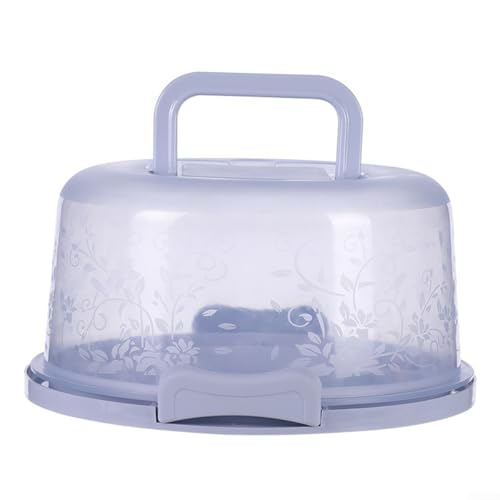 Transparenter runder Kuchenhalter mit Schnappverschlüssen für einfachen Transport und stilvolle Präsentation (blau) von AugustknowU