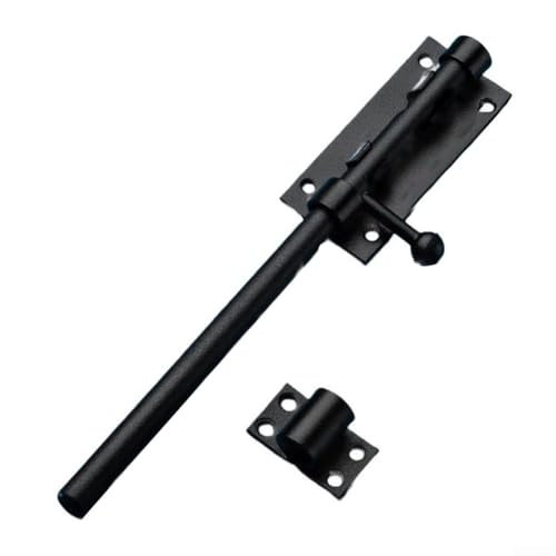 Türriegel aus 304 Edelstahl mit Vorhängeschlossloch, robuster, verdickter Riegel mit 8 Schrauben für sicheren Aufbau an verschiedenen Türtypen (schwarz (10)) von AugustknowU