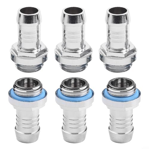 Verbessern Sie Ihr Kühlsystem, 6 Stück Messing-Schlauchverbinder mit effizientem G14-Gewinde-Design (11 mm) von AugustknowU