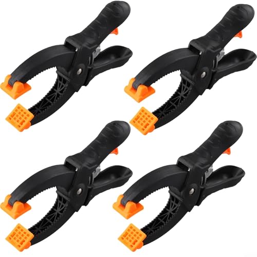 Vier Ratschenklemmen mit Nylon-Griffen und zwei Drehpads bieten einstellbaren Druck und Schnellspanner für Holz und andere Materialien (20,3 cm) von AugustknowU