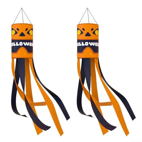 Wasserdichte Halloween-Windrichtungstaschen, 2 Stück für den Außenbereich, Erscheinungsthema, geeignet für Höfe, Veranden und Partydekorationen, und wetterfest (10) von AugustknowU