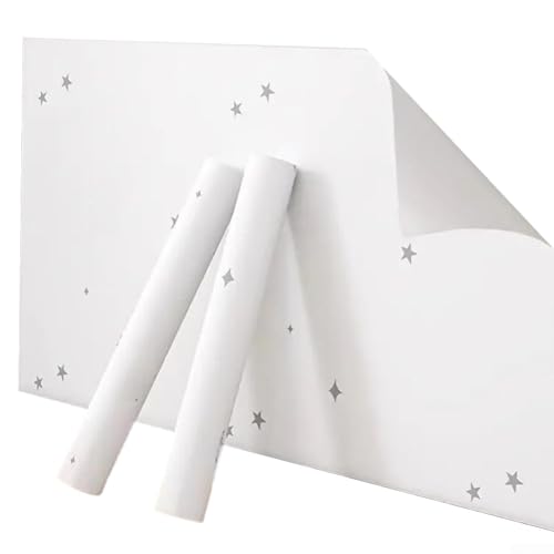 Wasserdichte PVC-Wandaufkleber mit Cartoon-Stern, für Schlafzimmer und andere Räume, selbstgestaltendes Design für einfaches Anbringen und sauberes Entfernen ohne (weiße Sterne) von AugustknowU