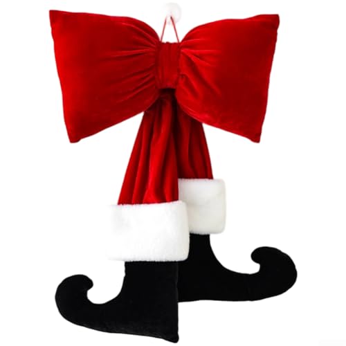 Weihnachtliche Hängeornamente mit Flanellschleife für Baum- und Fensterdekoration, minimalistisches, modernes Design (50 cm) von AugustknowU