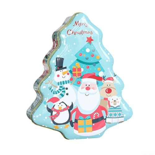 Weihnachtsbaum-Süßigkeiten-Aufbewahrungsbox, Eisen-Zinn-Behälter für Feiertagsleckereien, geeignet für Partys und saisonale Dekoration (B) von AugustknowU