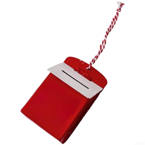 Weihnachtsdekoration aus Eisen zum Aufhängen, mit Weihnachtsmann-Briefkasten und dekorativen Geschenkbox-Elementen (roter Briefkasten/29 g) von AugustknowU