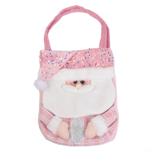 Weihnachtstasche mit Cartoon-Motiv, Stoffpuppe, für festliche Anlässe und zum Tragen von kleinen Gegenständen oder Leckereien (alte Männer) von AugustknowU