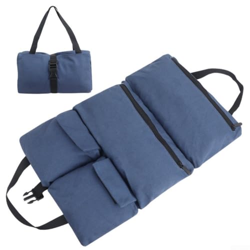Werkzeugtasche mit Reißverschluss und fünf geräumigen Taschen für einfache Organisation und schnellen Zugriff auf verschiedene Werkzeuge, hergestellt aus Segeltuch und Befestigungsgurt (blau) von AugustknowU