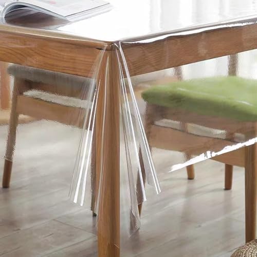 Wiederverwendbare transparente PVC-Tischdecke, wasserdicht und schmutzabweisend, Schutz für Ess- und Couchtische (140 x 220 cm) von AugustknowU